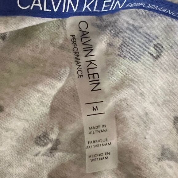 Calvin Klein Performance Gray Multicolor Leopard Print Logo T-Shirt Medium NWT - Picture 6 of 6